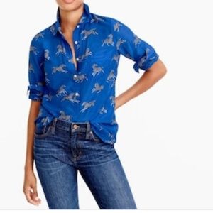 J crew zebra popover shirt